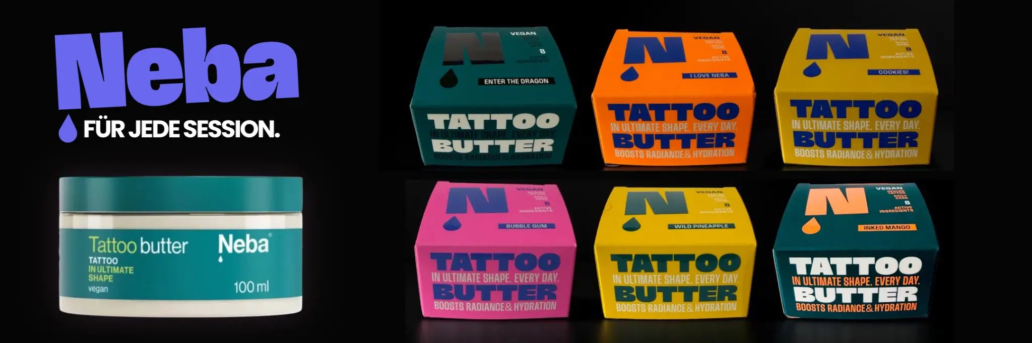 NEBA Tattoo Butter für Tätowierer – Tattoo Butter während und nach dem Tätowieren – 6 Sorten